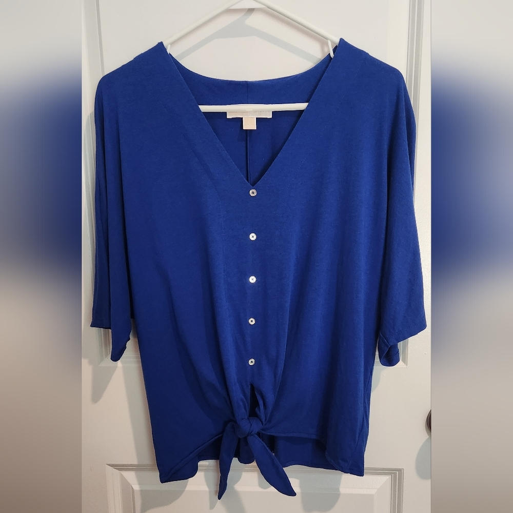 V-neck Front Tied Short Top by Michael Kors